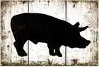 Белая зернистая свинья, новинка, парковочный Ретро металлический фотопостер, Настенный декор, искусство, потертый шикарный подарок, подходит для 12x8 дюймов
