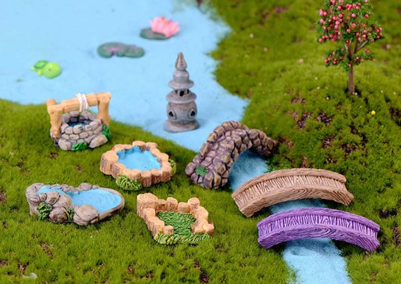 Мини украшение в китайском стиле для сказочного сада декор маяков хорошо моста