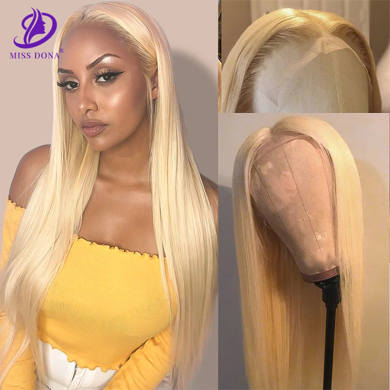 Miss Dona Blonde 13x4 Lace Front Human Hair Wigs 13x6 Brazilian Straight Human Hair Wigs T Part Lace Frontal Wig Color #613