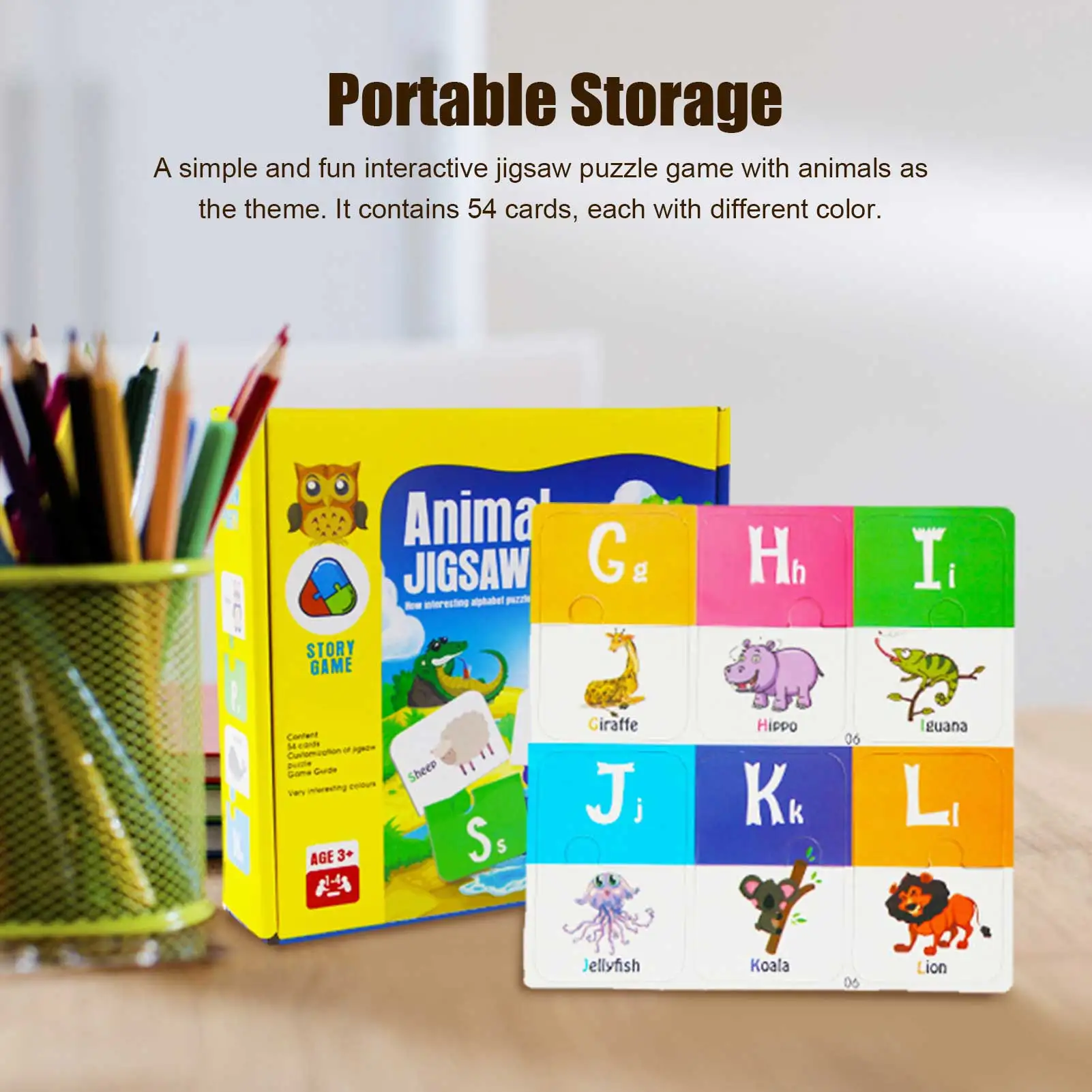 

Animal Jigsaw Puzzle Party Word Learning Early Parent Child Desktop Games Montessori Concept Educational Toys