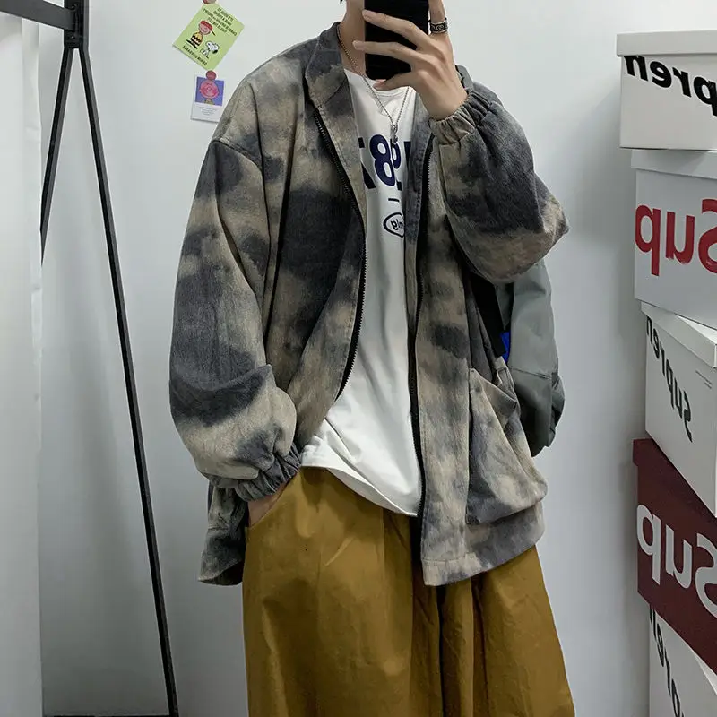 Новинка Осень-зима 2020 Молодежная модная мужская Свободная куртка с большими