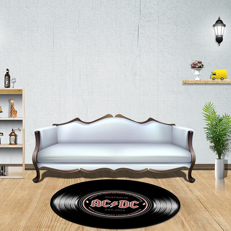 

Round Antique Carpet Music Record Floor Mats 3D Carpet Floor Mats Room Non-slip Carpet Chair Floor Mats Living Room Decoration