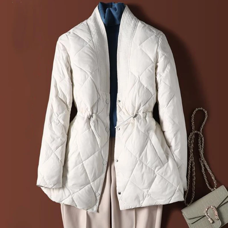 

Зимняя модная светильник тонкая куртка SEDUTMO на утином пуху, женское теплое тонкое пальто, осенняя Повседневная Туника, парки ED1738