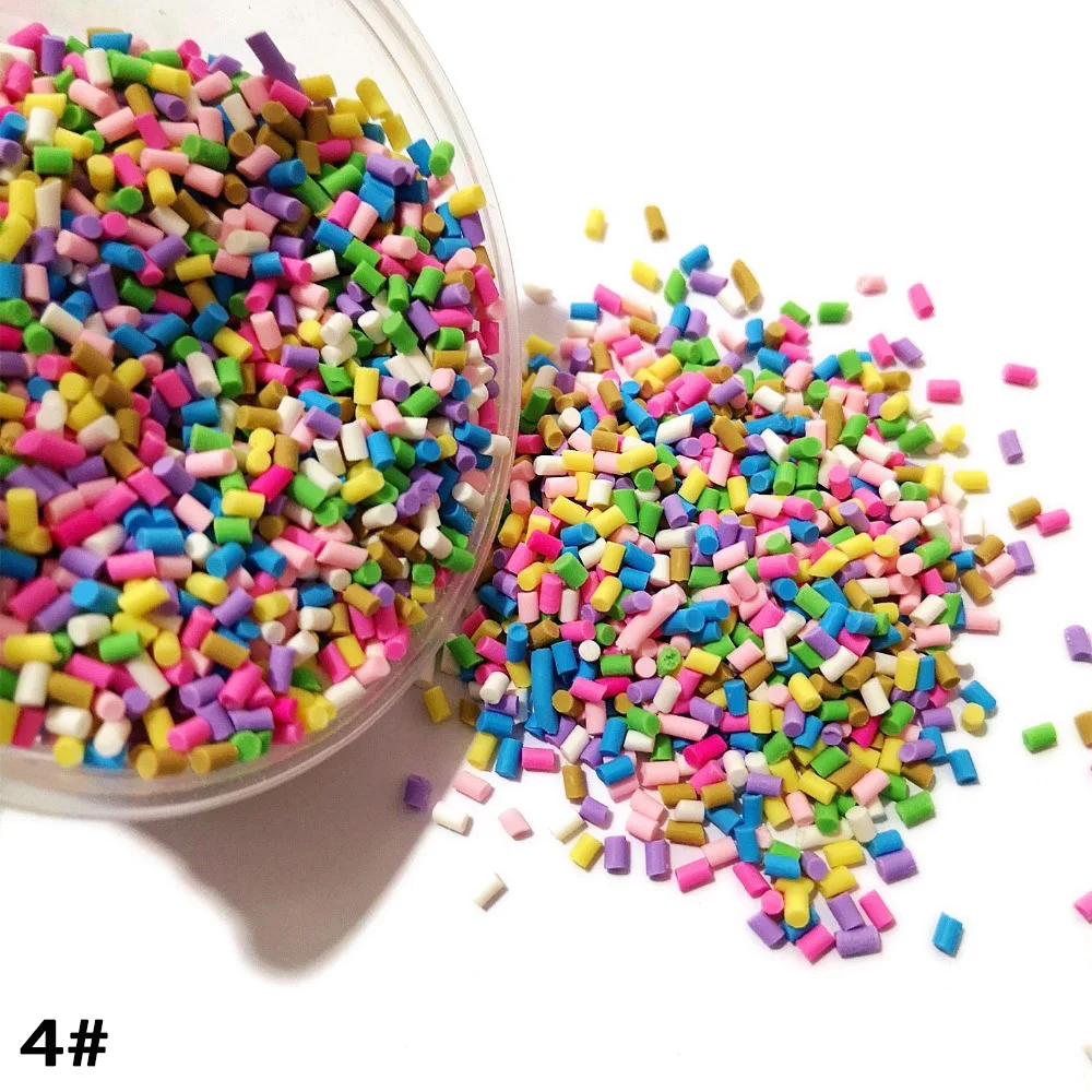 Color 4 20g 20 г крошечные милые полимерные красочные мягкие глины для слизи наполнитель DIY Поставки конфеты поддельные торт десерт грязь частицы посыпать аксессуары - Цвет: Color 4 20g