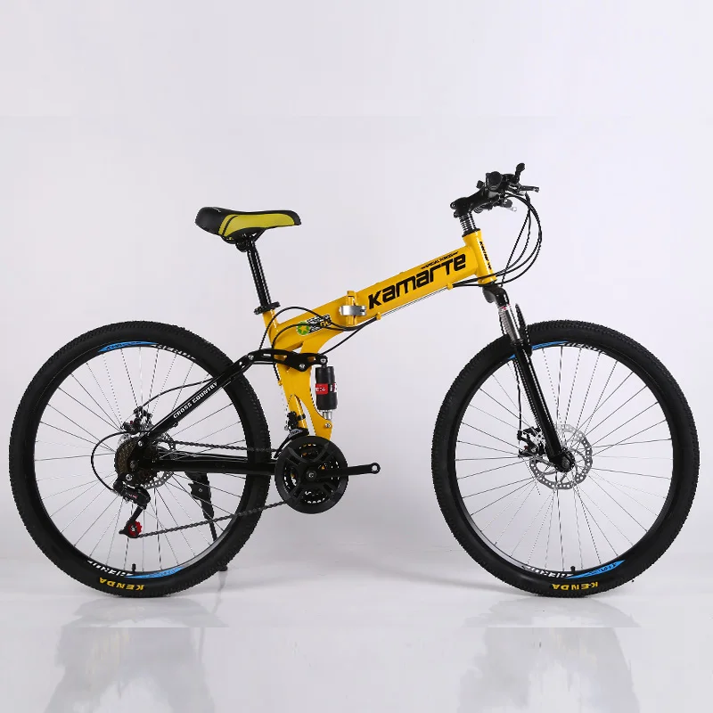 26 inch yellow 27 скоростей горный велосипед дешевый взрослый спиц колеса Горный велосипед складной горный велосипед 24/26 дюймов велосипед - Цвет: 26 inch yellow