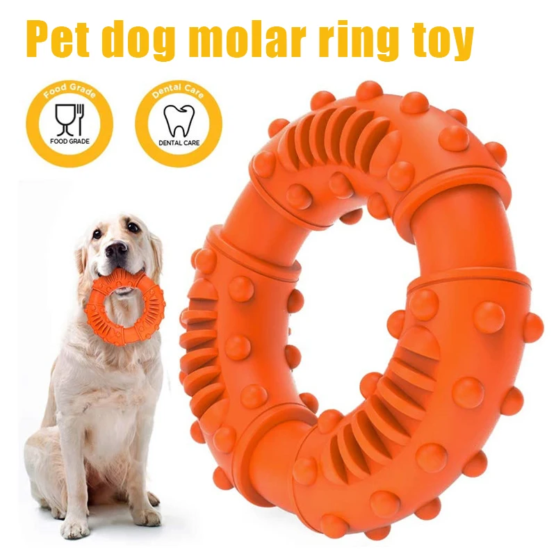 

Dog Chew Toys Rubber Dog Bite Toys Chew Resistant Circle Pet Toy TN99