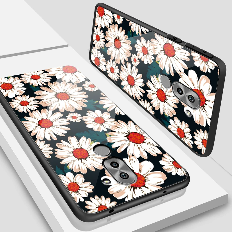 W171 Закаленное Стекло чехол для Huawei Honor 6X 7A 7C Y6 Y9 7X 8A 8X9 Lite Y7 премьер-профессионал Magic2 дизайн цветение защитный чехол-раковина - Цвет: W171