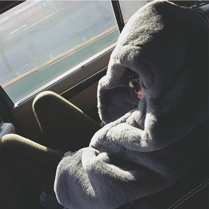 Зимние толстые теплые женские пальто из искусственного меха кролика рекс с