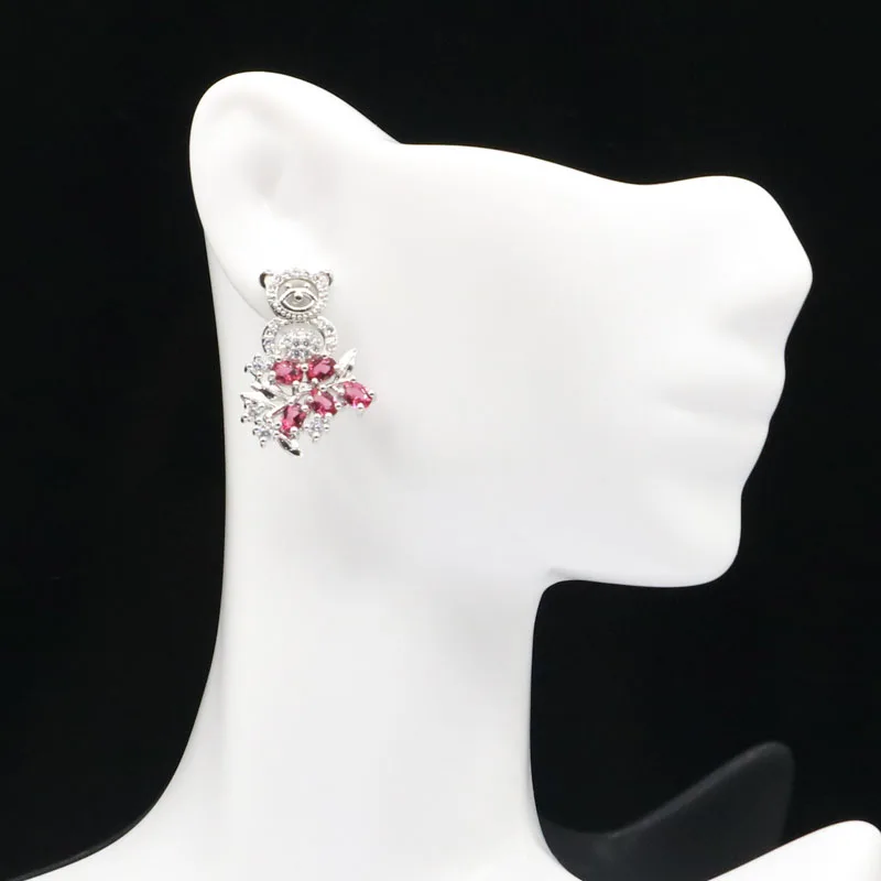 25x18 мм Роскошная обезьяна на дереве с турмалином и фианитом из фиолетового