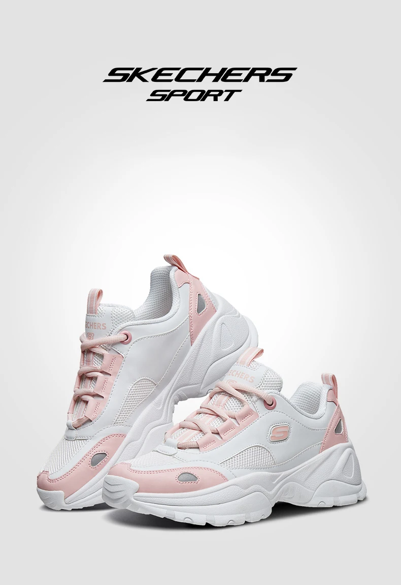 Skechers/кожаные женские массивные кроссовки на платформе; повседневная обувь на массивном каблуке; Женская Удобная обувь для папы на больной подошве; женская обувь