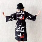 Кимоно женское длинное пляжное в японском стиле, юката, хаори, жакет-рубашка для косплея, халат в японском стиле, хаори Оби