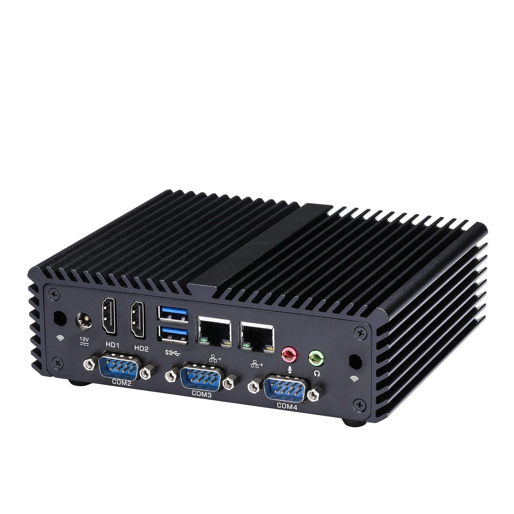 QOTOM промышленный компьютер без вентилятора Q430P Q450P Core i3 i5 AES-NI 4 COM GPIO WIFI 3G 4G для