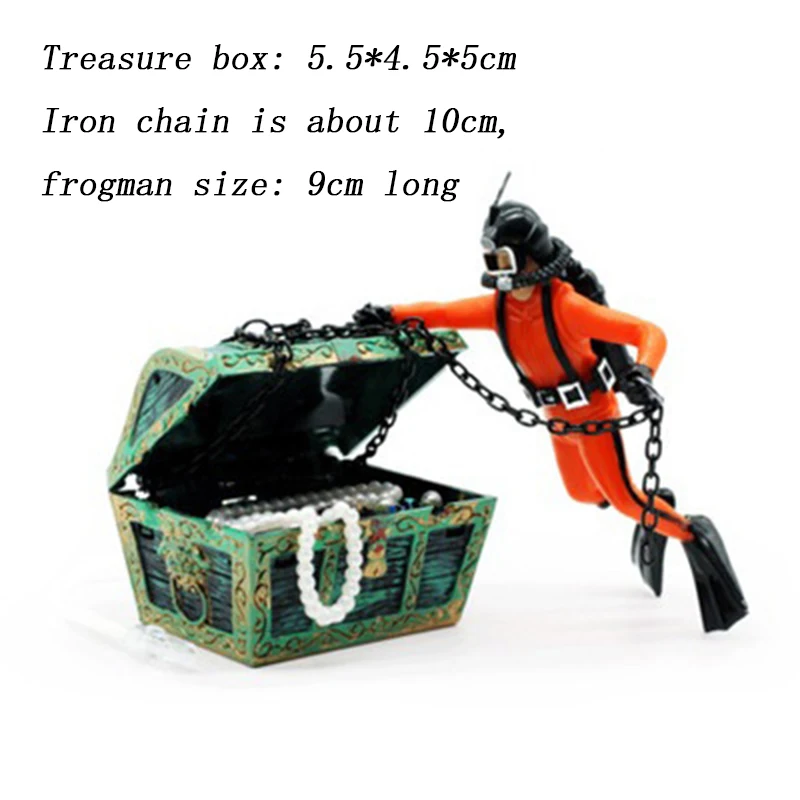 Забавные аквариум Охотник за сокровищами украшения аквариума Frogman фигурка