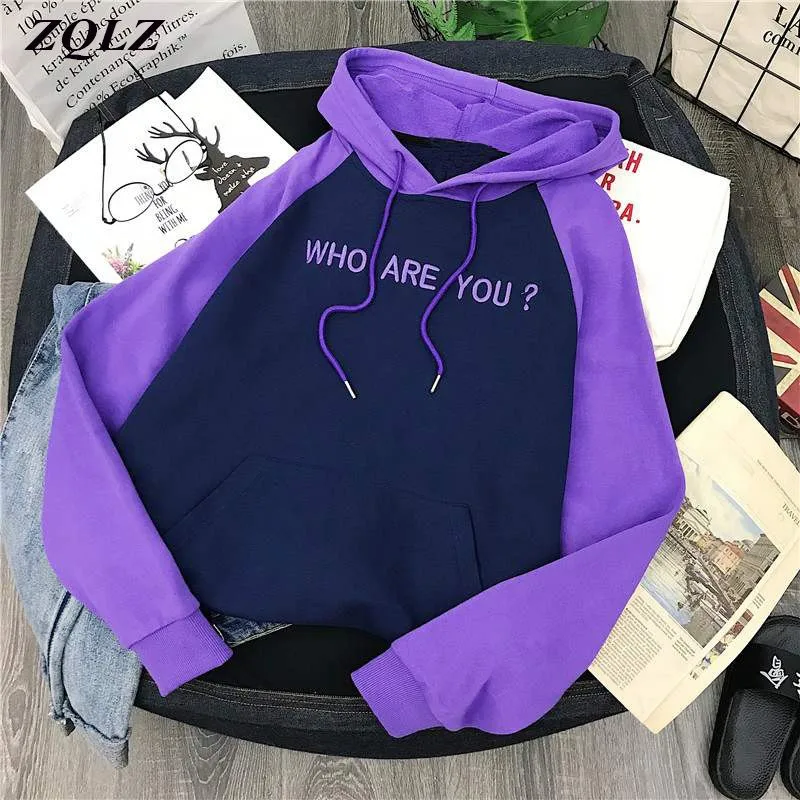 

ZQLZ 2020 New Winter Hoodies Sweatshirt Winter Casual Warm Letter Print Autumn Spring Sweatshirts Hoody Loose Tops Female