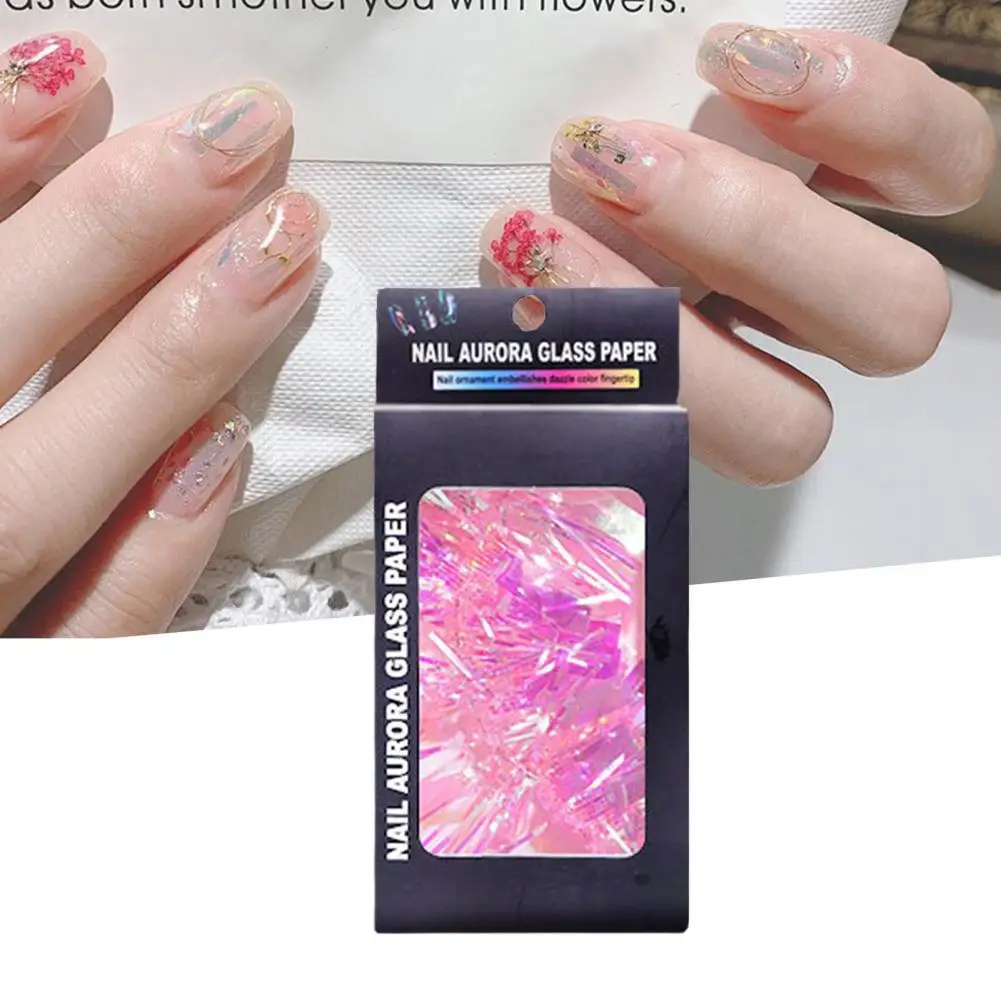 

50% Hot Sale 1 Box Nail Sticker Attractive DIY Waterproof Glass Paper Stickers Nail Art Decorations for Girls