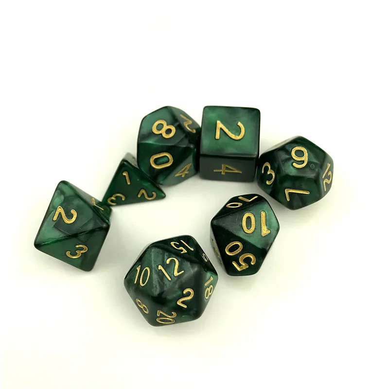 7 шт./компл. кости D4-D20 многосторонний игральные кости 9 видов цветов Настольный полиэдральный набор акриловых Пластик детский набор игрушек
