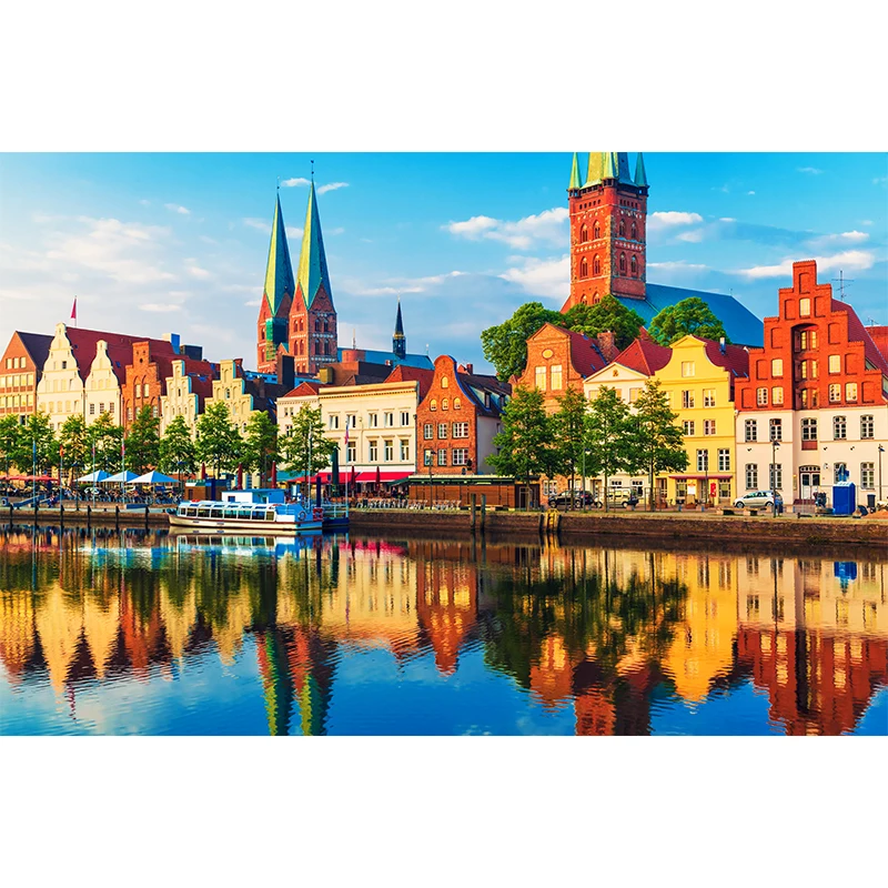 

German town landscape puzzle 1000 super hard jigsaw adult decompression child intelligence toy gift