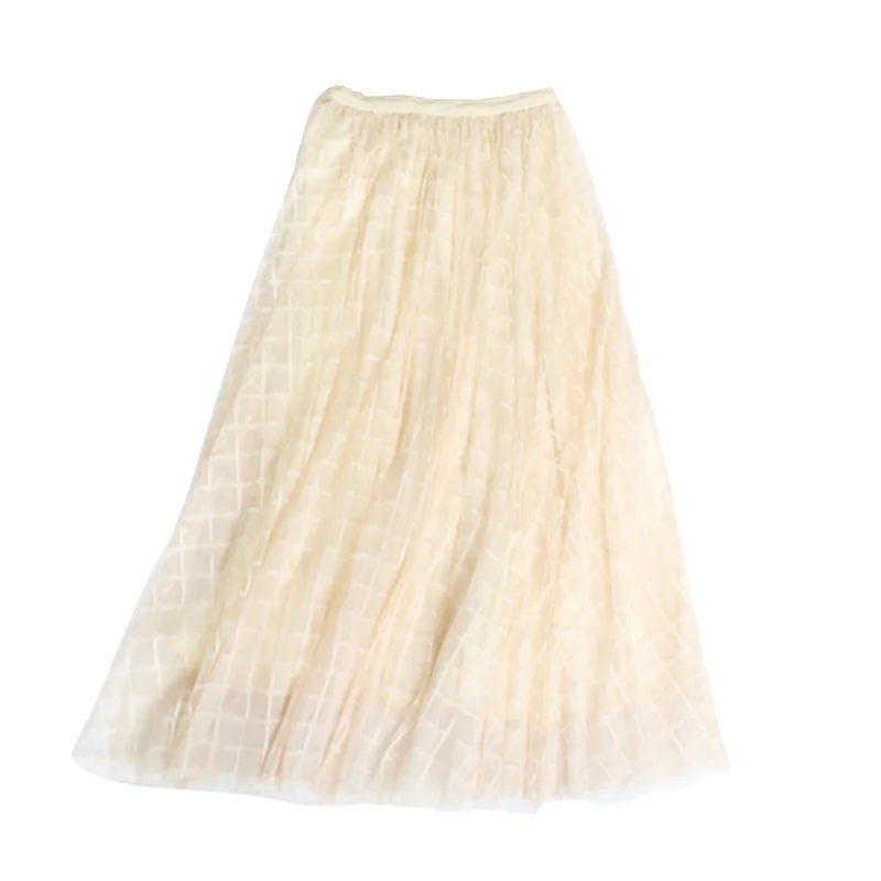 Юбка макси с высокой талией длинная трикотажная юбка феи плиссированная Harajuku