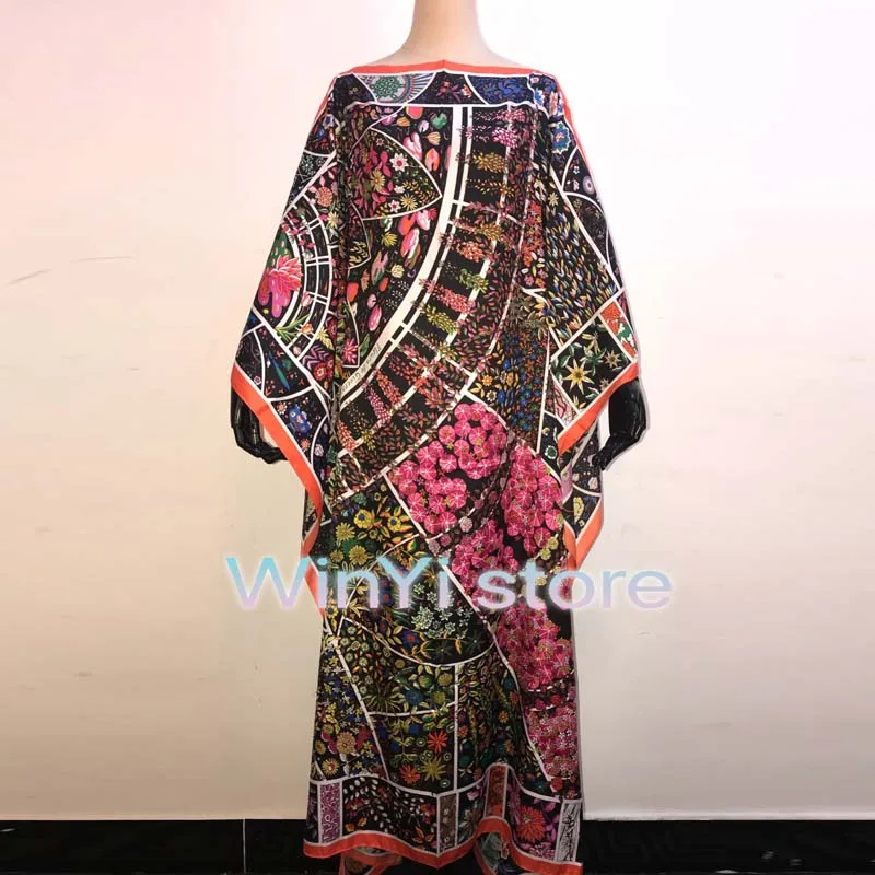 Платье-макси с цветочным принтом и длинным рукавом в стиле бохо | Женская одежда