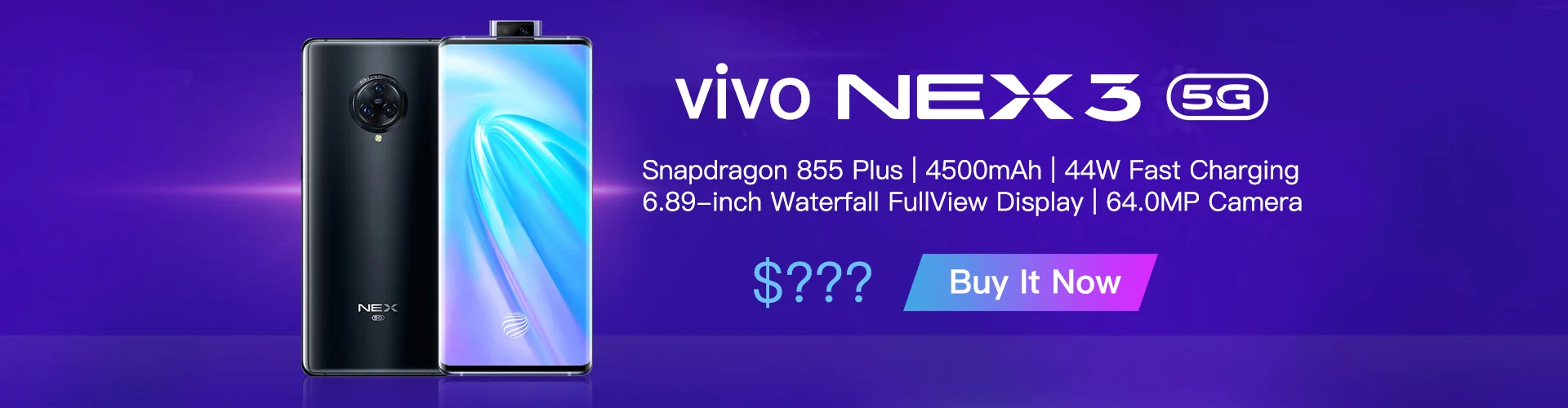 vivo iQOO Pro 5G мобильный телефон Snapdragon855 Plus 4500mAh 44W 6,4" экран 48MP камера 12GB 128GB мобильный телефон