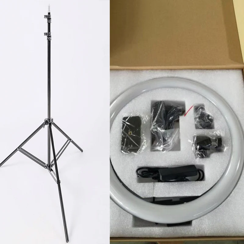 add 180cm tripod 30 см селфи кольцевой светильник с и без 180 см штатив коробка Упаковка 1 шт. пульт дистанционного управления - Цвет: add 180cm tripod