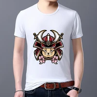 mens o neck t shirt classic hot selling funny horns print youth trend japanese casual all match mens white short sleeved shirt