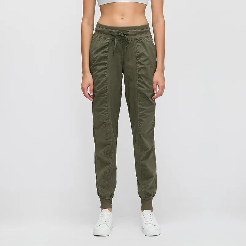 Брюки спортивные женские с высокой талией завязками карманами | Спорт и