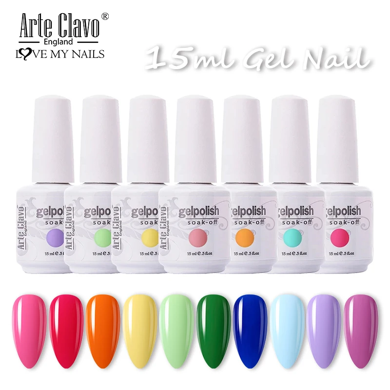 

Arte Clavo 2021 320Colors Gel Nail Polish UV&LED Nail Art Semi Permanent Gellak Varnish Hybrid For Manicure Enamel Gel Varnishes