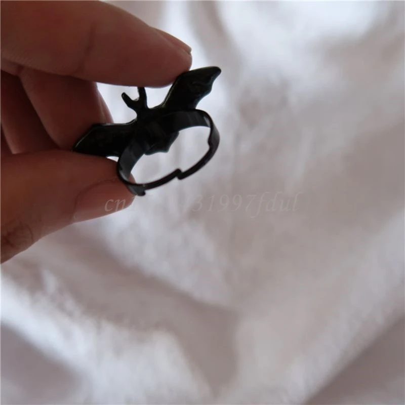 Милое кольцо для Хэллоуина черное открывающееся летучей мыши регулируемое