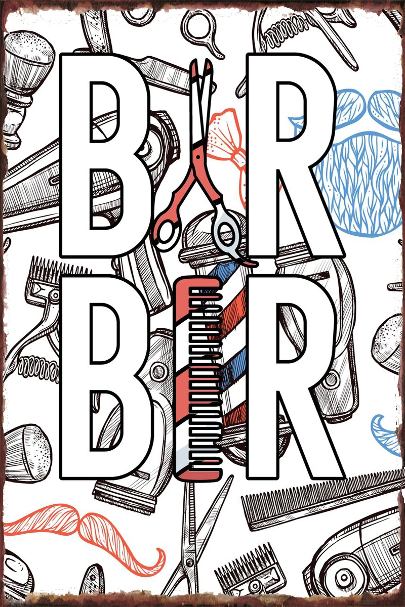 

Barber Barbershop Tin Plates Wall Decor Room Decoration Retro Vintage Metal Sign Tin Sign For Art Man Cave Cafe Pub Home Club