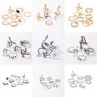 Богемные кольца Docona, женские кольца в виде змеи, с кристаллами, геометрическим узором, наборы анималистических украшений, новые модные мужские ювелирные украшения