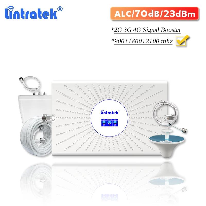 Amplificador de Sinal Novo Atualizado Repetidor Lintratek Alc 2g Gsm 900 3g Wcdma 2100 4g Lte Dcs 1800 Triband Amplificador Celular 70db 2021
