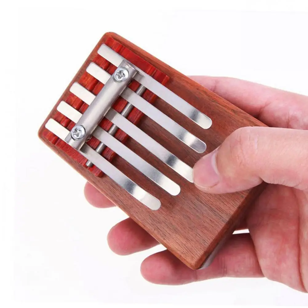 

New 5-Key Kalimba Rosewood Mbira Children Mini Guitar Thumb Piano Traditional Musical Instrument Perfect Gift for Kids Children