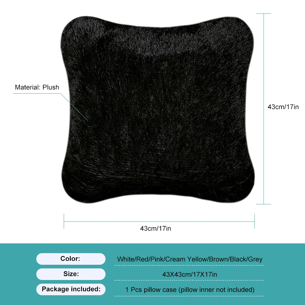 

Cushion Cover Fluffy Plush Square Waist Throw Pillow Shaggy Soft Chair Sofa Pillow Case Shaggy Hotel Car Home Pillowcase