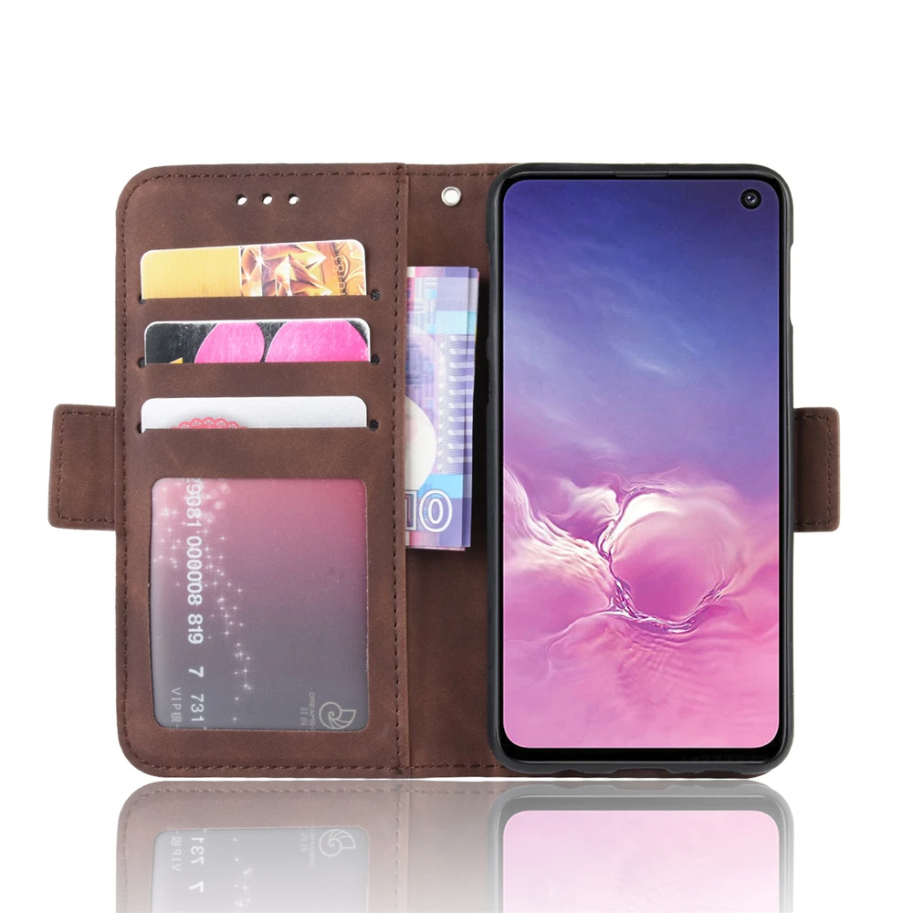 Для samsung Galaxy S10e S10 Note 10 9 8 Plus чехол-кошелек из искусственной кожи с несколькими