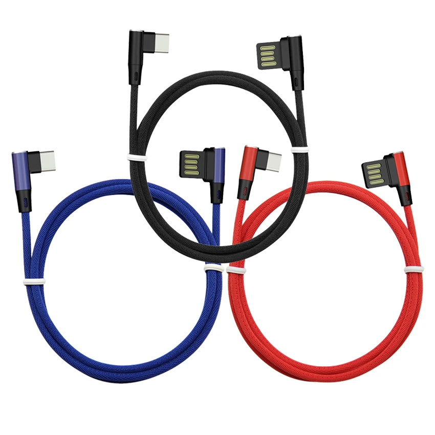 Новый кабель USB Type-C 90 градусов 1 м для быстрой зарядки L-образный передачи данных