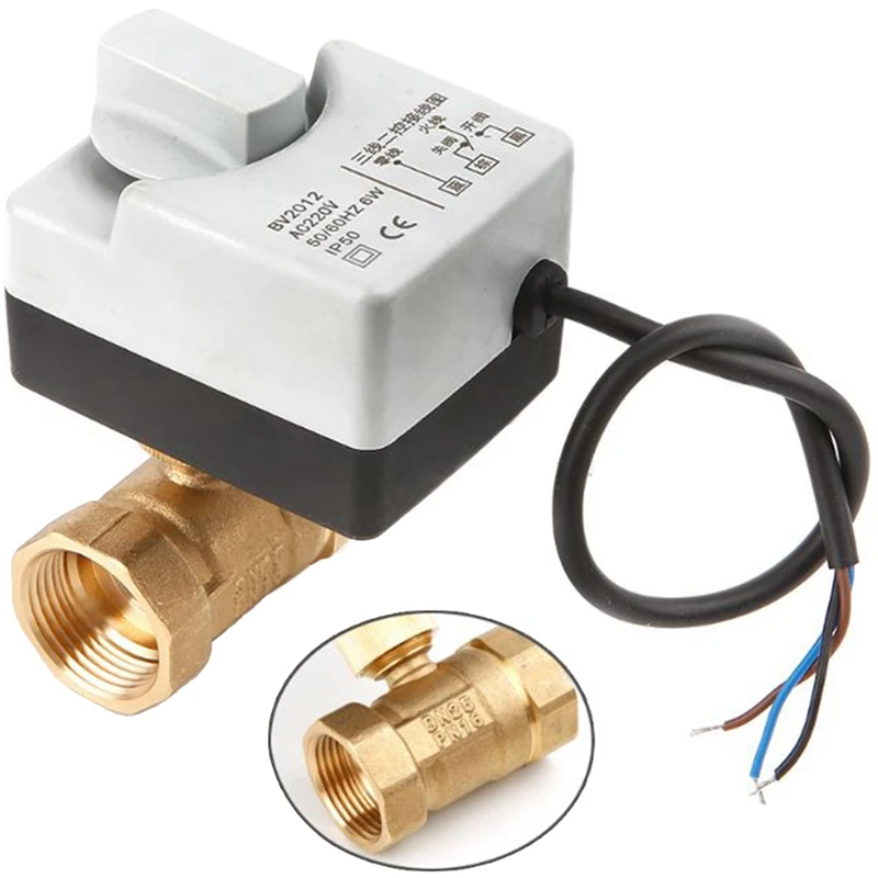 Ac220V Dn25 2 Way 3 провода моторизованный шаровой клапан электрический привод с ручным
