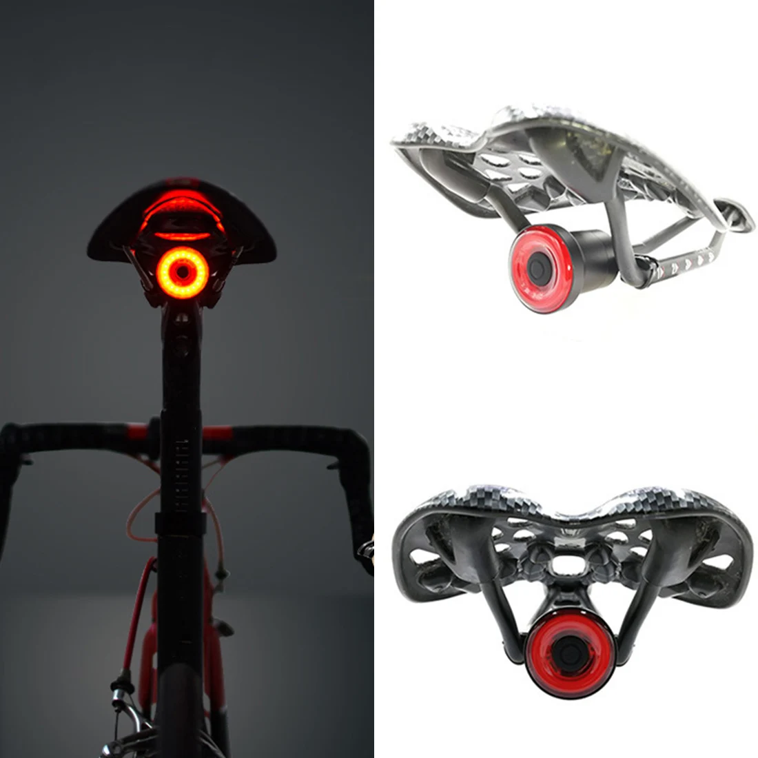 Lighting Modes Flashlight for Bicycle Auto Start/Stop Brake Sensing IPx6 Waterproof USB Charging LED Tail Taillight Bike Lights | Спорт и