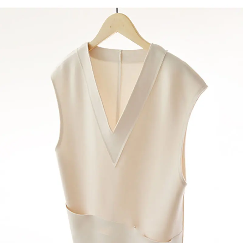 

XITAO Sexy Dress Fashion New Women Sleeveless 2021 Summer Solid Color Pullover Pocket Goddess Fan Casual Style Minority WMD1450