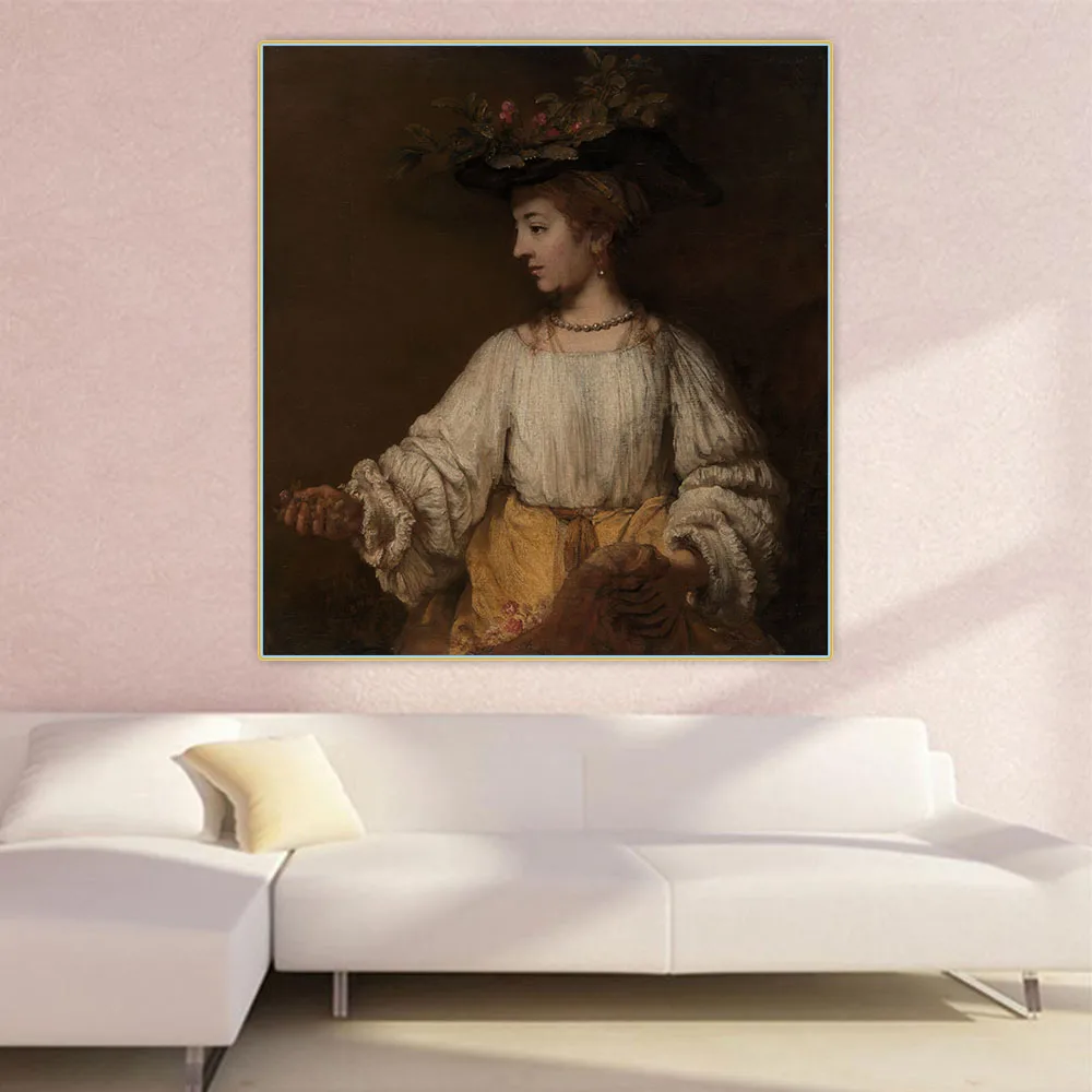 Картина Флора на холсте Настенная картина с изображением Рембрандта подарочное