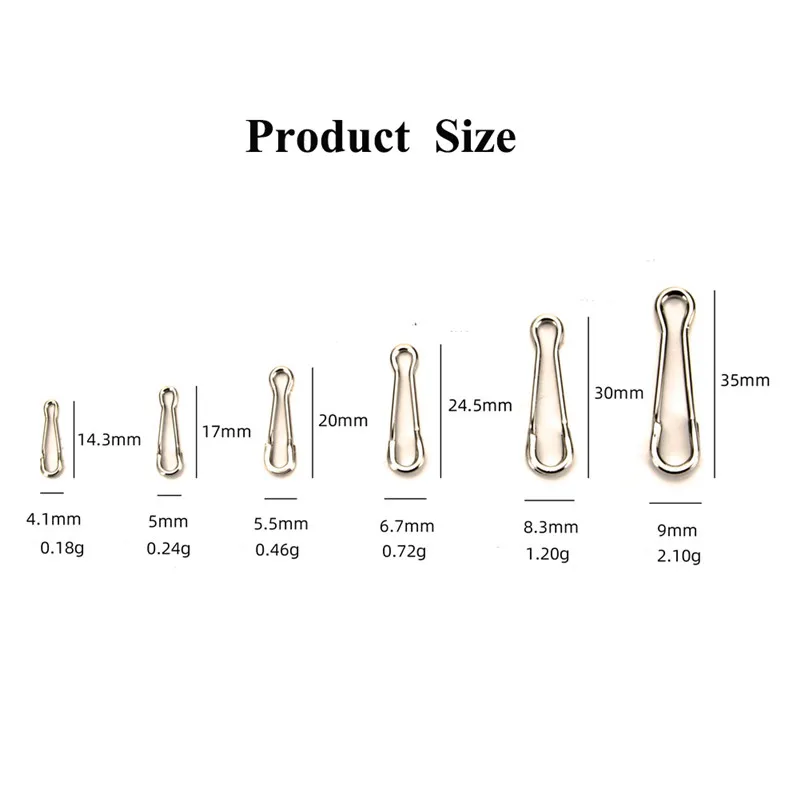 

Fishing Connector Carp Fishing Lures Speed Clips Fishing Accessories 20pcs Fishing Snap Swivel Hook Hawaii Snap Bass