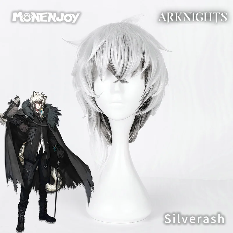 Парик для косплея серебряного цвета Monenjoy arknight Enciodas | Тематическая одежда и