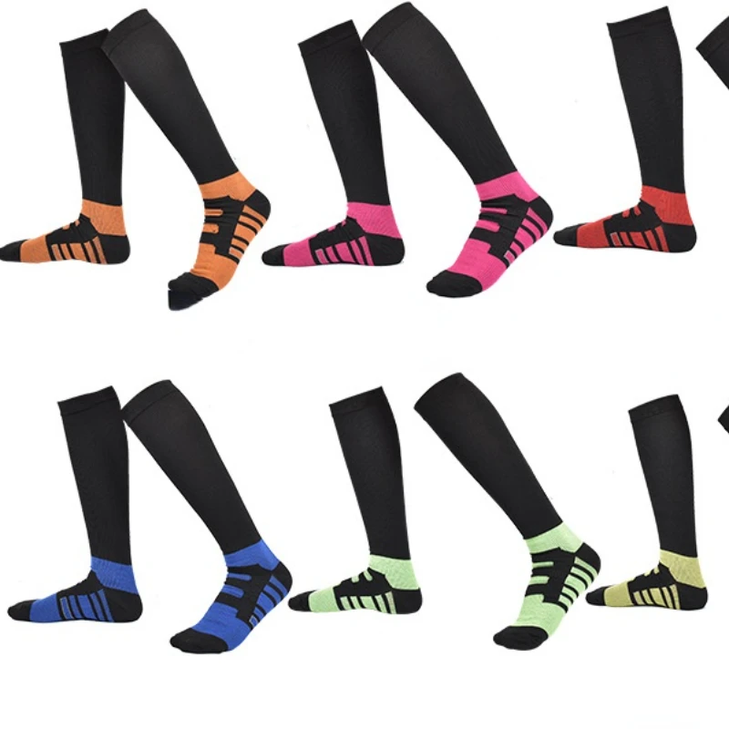 

Men Compression Socks Sports Marathon Running Football Socks Sweat-absorbing Mountain Cycling Stocking Male Long Keen High Sock