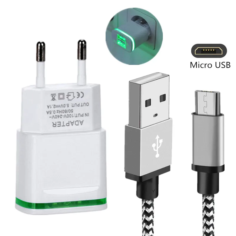 Для samsung Galaxy S3 S4 S5 S6 S7 край S8 S9 плюс A3 A5 A7 J1 J3 J5 J7 Neo Core USB Зарядное устройство прочный быстро телефонный кабель - Тип штекера: EU Plug add Micro