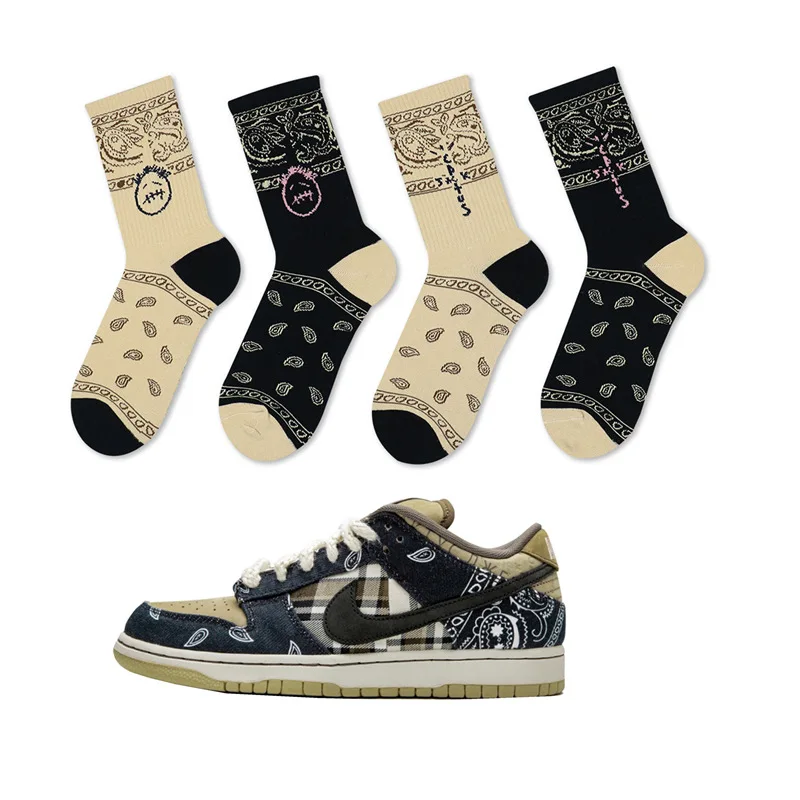 

Street ins tide brand tube socks cashew flower barb basketball socks sports socks