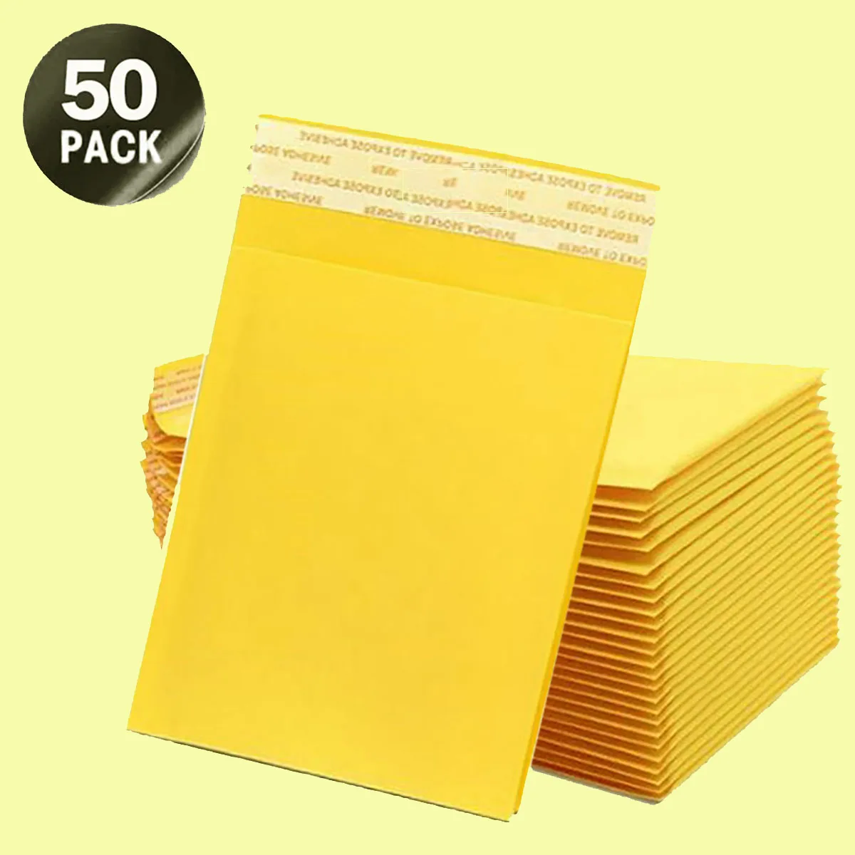 50pcs Yellow Kraft Paper Shipping Bubble Padded Mailing Envelopes for Mailer Gift Packaging Self Seal Courier Storage Bags 