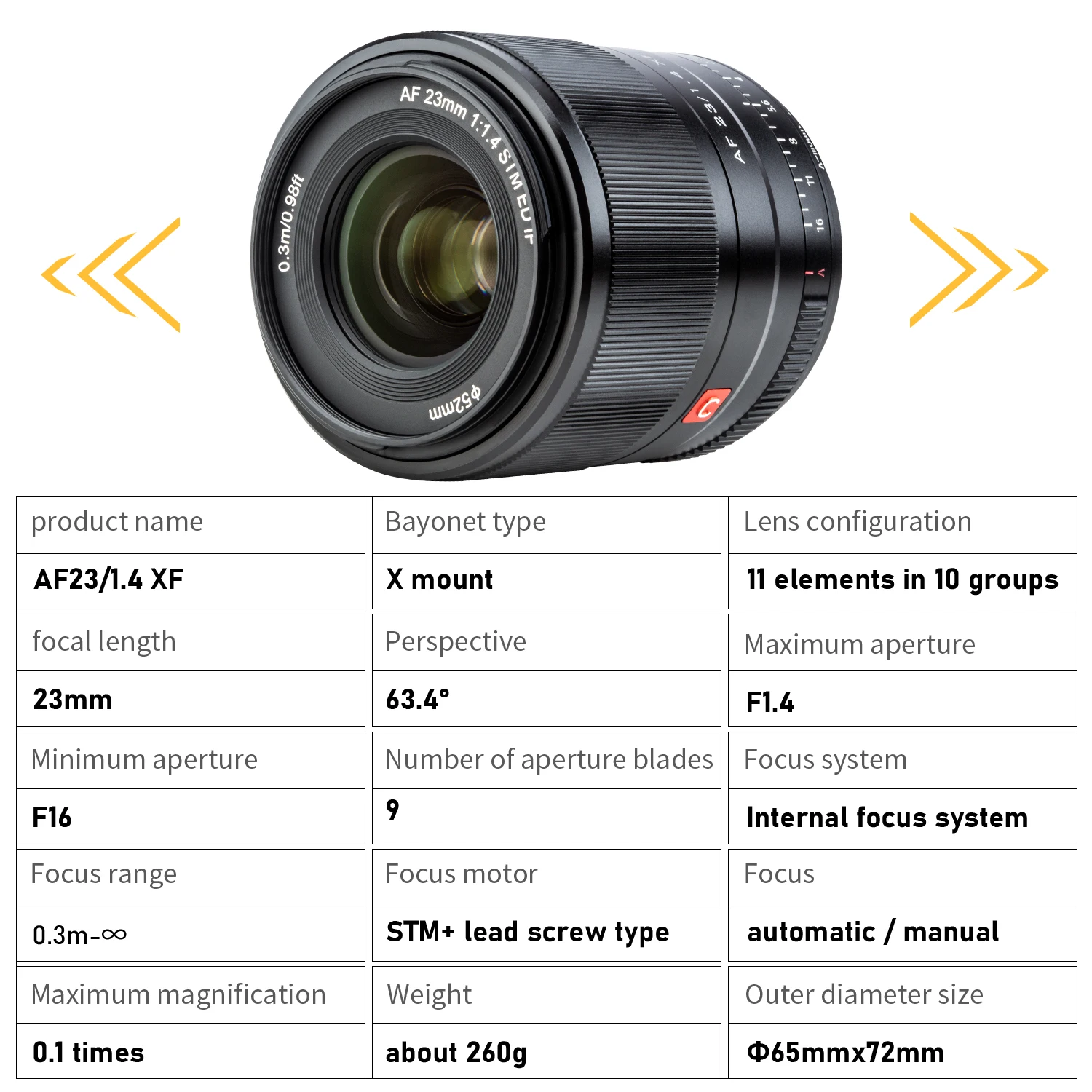 VILTROX 13mm 23mm 33mm 56mm fuji Lens F1.4 XF Auto Focus Lens Large Aperture APS-C Lens for fujifilm X Mount X-4T Camera Lenses