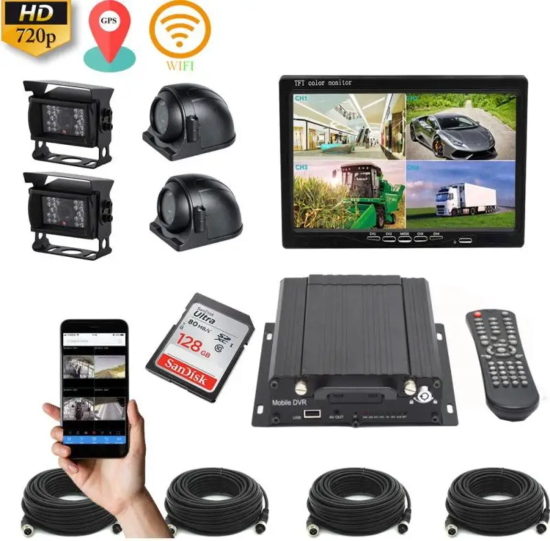 256g wifi vehicle ahd mobile dvr 4ch wifi mdvr remote monitor pc phone monitor security system 1080 mobile dvr 3g wifi free global shipping