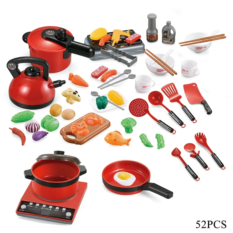 

Kids Realistic Electric Cooking Set Kitchen Ware for Toddlers Cooking Kitchen Ware Play Set Preschool Pretend Play Toy