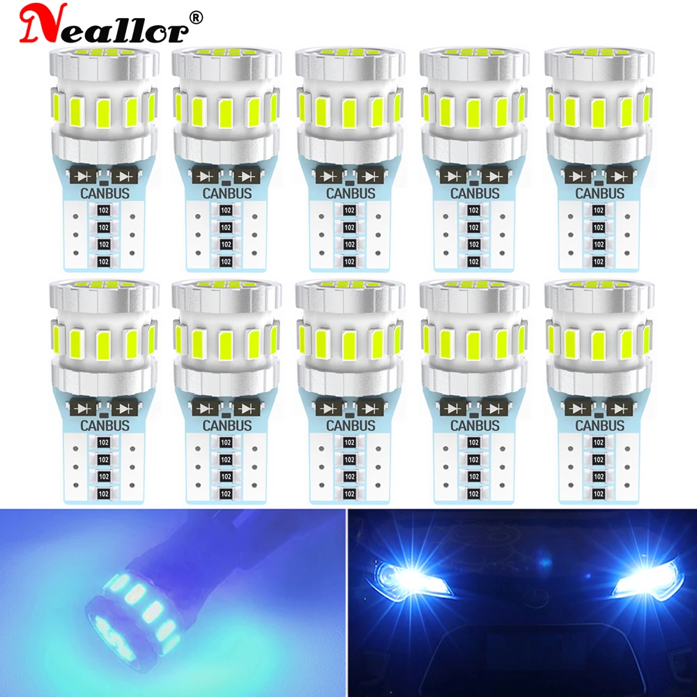 

10x T10 LED W5W Canbus Light Bulbs For AUDI A3 A4 A4L S4 A5 A6 A6L S6 A8 Q3 Q5 Car Interior Reading Parking Lights No Error 12V